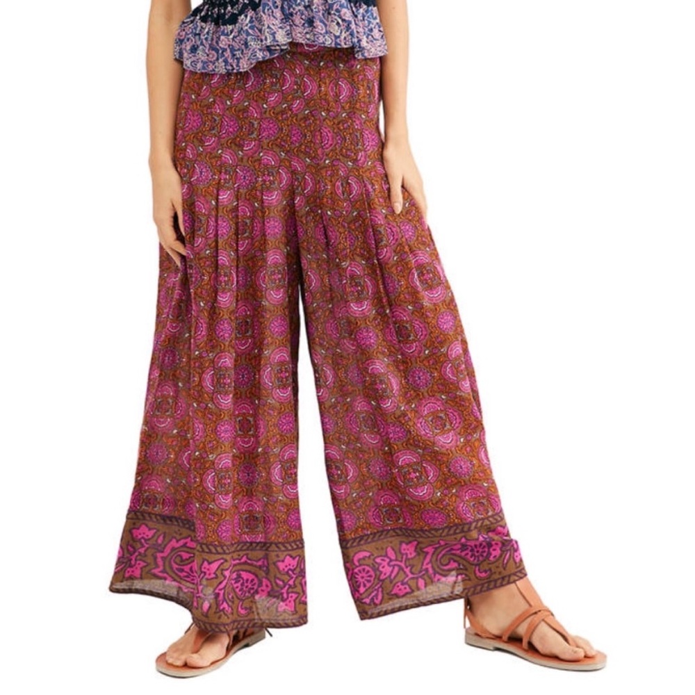 Free People Purple Wide Leg Jumpsuit with Flowy Silhouette
